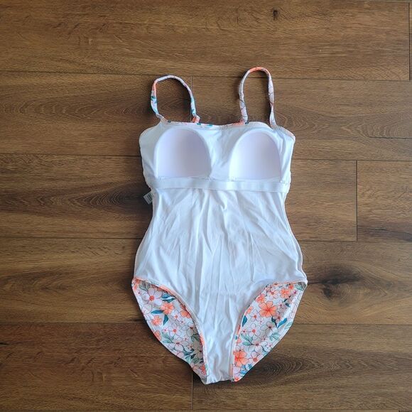 Womens Floral Sz S One Piece Swimsuit Tummy Control Ruched Eomenie New No Tags - Picture 6 of 12